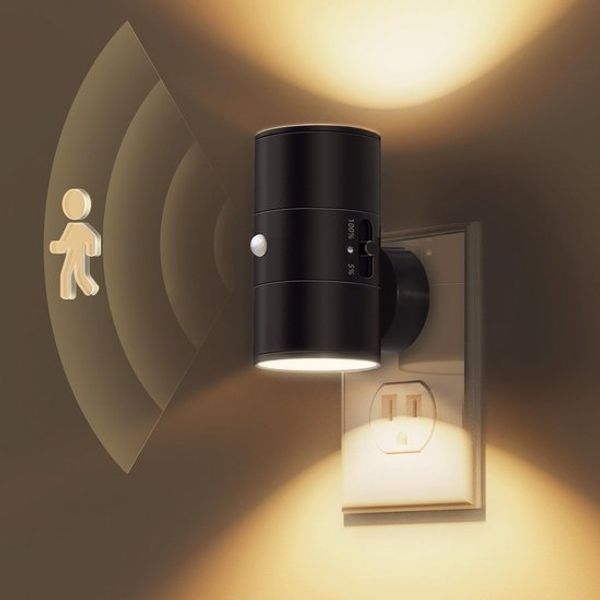 LED-Steckdosen-Nachtlicht mit Bewegungsmelder 3000K dimmbar