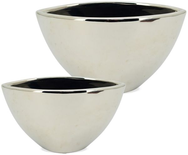 matches21 HOME & HOBBY Blumentopf Topf Pflanzgefäß Pflanztopf Blumentopf silber 21x10x11,5 cm (1 St)
