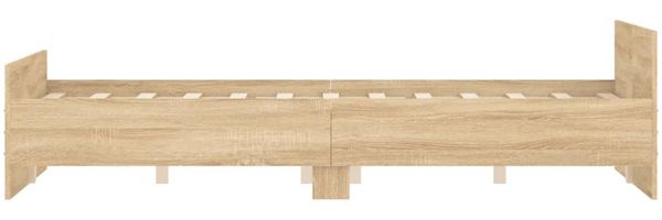 vidaXL Bettgestell mit Kopf- und Fußteil Sonoma-Eiche 135x190 cm 3203791 Bild 5