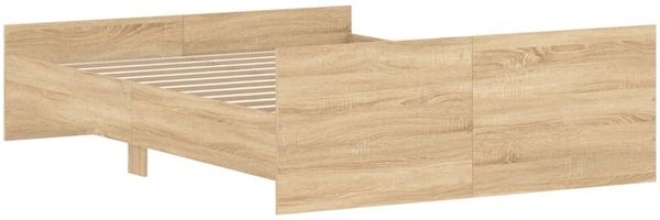 vidaXL Bettgestell mit Kopf- und Fußteil Sonoma-Eiche 135x190 cm 3203791 Bild 7