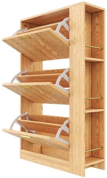 Yorbay Schuhschrank aus Holz mit offenen Fächern für Flur & Eingangsbereich Bild 2