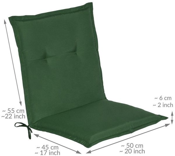 Beautissu 4er Set Niederlehner Auflage Loft NL 100 x 50 x 6 cm dunkelgrün