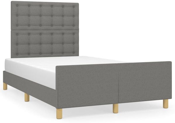 Einzelbettgestell Design für Erwachsene ohne Matratze Dunkelgrau 120x190 cm Stoff d4593e
