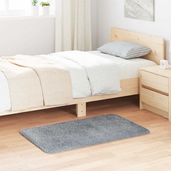 vidaXL Teppich Shaggy Hochflor NAVARRA Hellgrau 60x100 cm Polyester 4102810