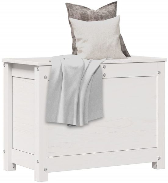 vidaXL Truhe Weiß 60x32x45,5 cm Massivholz Kiefer 823545