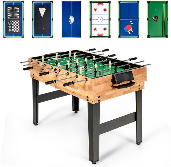 1055 cm Multifunktionstisch 10-in-1 Kombi-Spieltisch mit Tischfußball Hockey Tischtennis Billard