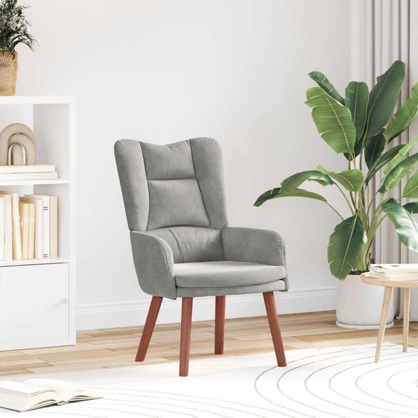 vidaXL Sessel Hellgrau 63 x 67 x 94 cm Samt 42001803