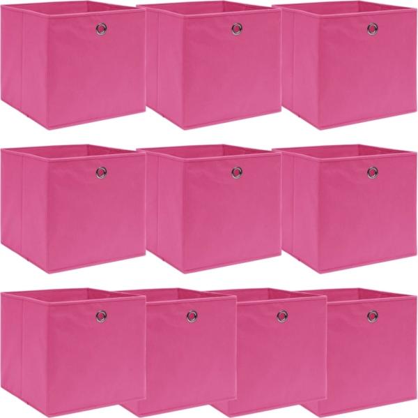 vidaXL Aufbewahrungsboxen 10 Stk. Rosa 32x32x32 cm Stoff 288347