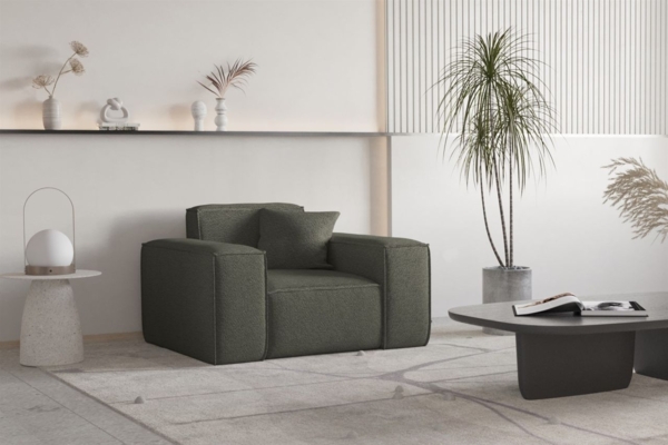 Sessel Designersessel CELES PREMIUM in Stoff Ascot Bukla Moosgrün