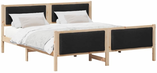 vidaXL Bettrahmen mit Kopfteil Schwarz 180 x 200 cm Stoff 3394250 Bild 2