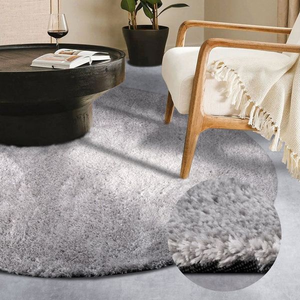 HANSE Home Hochflor-Teppich Olaf, rund, Höhe: 38 mm, Langflor, Shaggy, einfarbig, flauschig, weich, glänzend, modern, uni