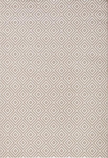 In- & Outdoor Teppich Karo grau/creme - 80x150x0,8cm