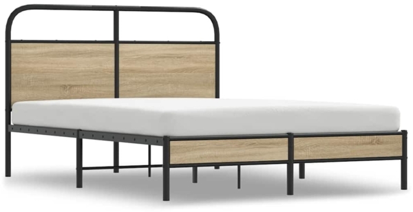 vidaXL Bettgestell ohne Matratze 120x200 cm Räuchereiche Holzwerkstoff 4100354