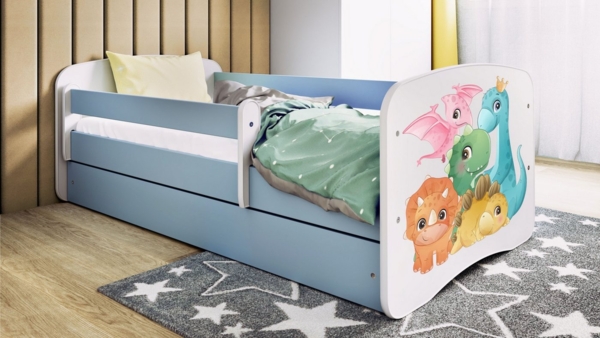 Raumhirsch Furniture Kinderbett 70x140, 80x160, 80x180 cm - Komplettset mit Matratze & Schublade (Bett für Mädchen, Einzelbett Kinder 2–12, mit Rausfallschutz & Lattenrost), verschiedene Farben & Designs Bild 5