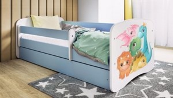 Raumhirsch Furniture Kinderbett 70x140, 80x160, 80x180 cm - Komplettset mit Matratze & Schublade (Bett für Mädchen, Einzelbett Kinder 2–12, mit Rausfallschutz & Lattenrost), verschiedene Farben & Designs Bild 6