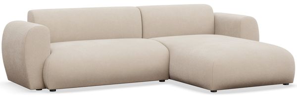 Selsey 'Emia' Ecksofa mit pflegeleichtem Chenillebezug und Schlaffunktion, Creme, rechts