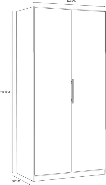 FORTE Cadixo Kleiderschrank, Holzwerkstoff, Beige, 100,9 x 212,9 x 58,9 cm Bild 2