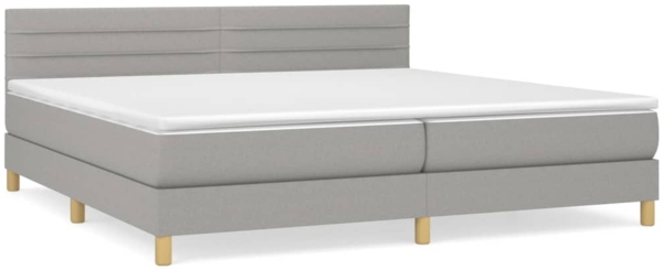 vidaXL Boxspringbett mit Matratze Hellgrau 200x200 cm Stoff, Härtegrad: H2 [3140721]