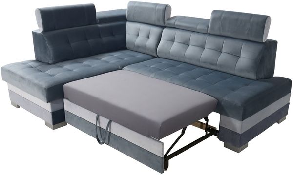 robin SOFA PARIS Stoff Azur/Silber 240x165x90 cm (H 90 x T 165 x B 240 cm) Bild 5