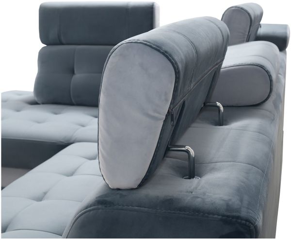 robin SOFA PARIS Stoff Azur/Silber 240x165x90 cm (H 90 x T 165 x B 240 cm) Bild 2