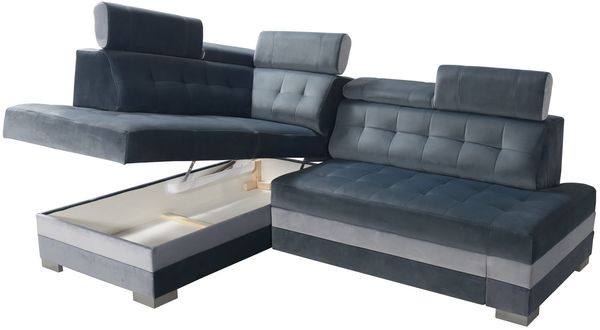 robin SOFA PARIS Stoff Azur/Silber 240x165x90 cm (H 90 x T 165 x B 240 cm) Bild 6
