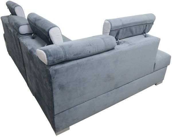 robin SOFA PARIS Stoff Azur/Silber 240x165x90 cm (H 90 x T 165 x B 240 cm) Bild 4