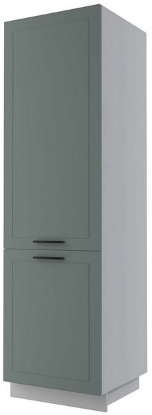 Kühlschrankumbauschrank KVANTUM 60x207cm 2-türig Farbe: mint matt / grau Q-D14/DL/60/207