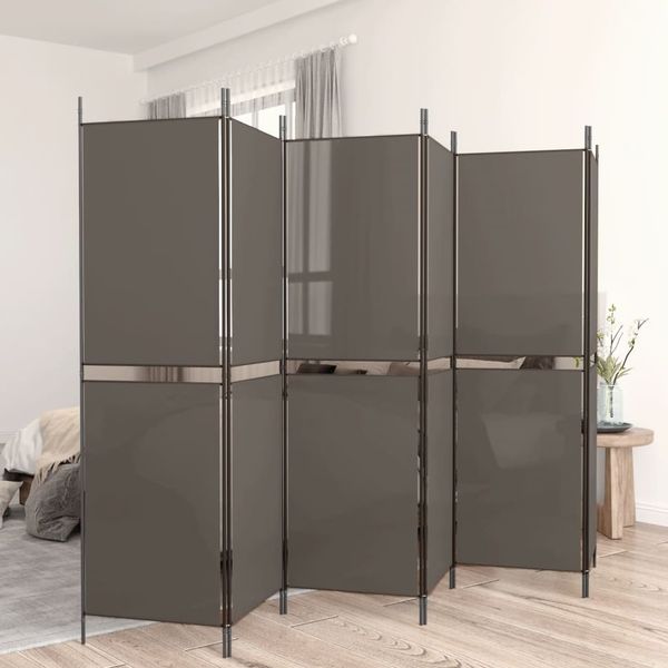 vidaXL 6-tlg. Paravent Anthrazit 300x200 cm Stoff 350240