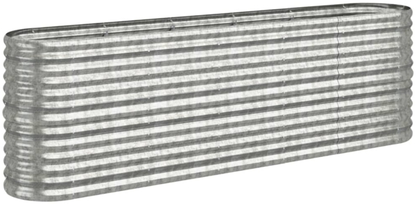 vidaXL Hochbeet Verzinkter Stahl 224x40x68 cm Silbern 318902