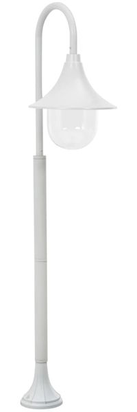 vidaXL Garten-Pollerleuchte E27 120 cm Aluminium Weiß 44210