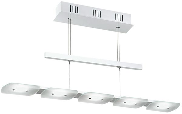 LED Hängeleuchte, Alu Stahl, Glas, Höhenverstellbar, L 89 cm