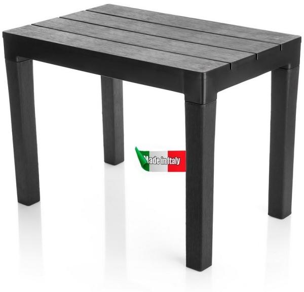 BigDean Garten Beistelltisch in Schwarz – wetterfester Campingtisch für In – und Outdoor geeignet – Kunststoff Esstisch Gartentisch Balkontisch – Made in Europa