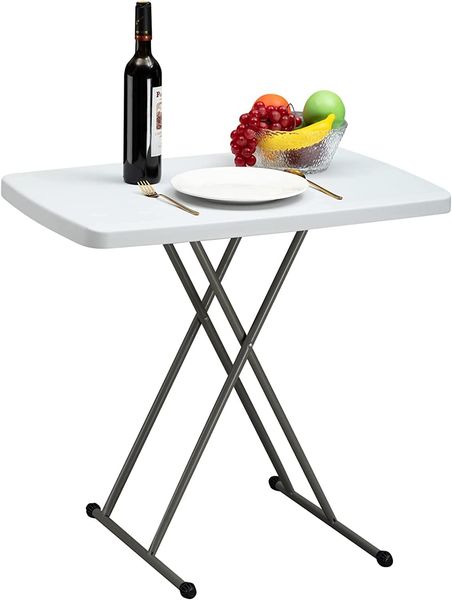 HollyHOME Klapptisch Klein Campingtisch Klappbar Tisch 2.5FT/76x50 cm Tragbarer Gartentisch Balkontisch Klapptisch Esstisch für Küche BBQ Catering Party, Weiß