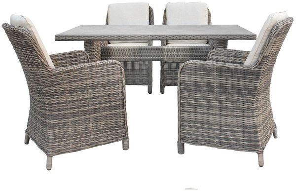 Bellavista Ria Dining Lounge Set, Polyrattan, grau, für 4 Personen