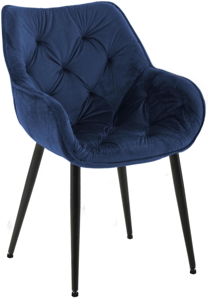 CLP Stuhl Tanna Samt Gesteppt,dunkelblau