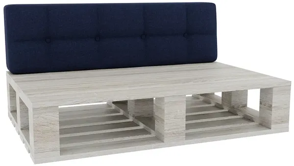 Gutekissen® Palettenkissen Gesteppte Kissen mit Knöpfen, Palettenauflagen Sitzkissen Rückenlehne Gesteppt PFG (Rückenlehne 120x50, Dunkelblau)