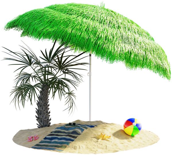 Kingsleeve 'Hawaii' Sonnenschirm, neigbar, UV Schutz 30+, Metall / Polyester grün, Ø 160