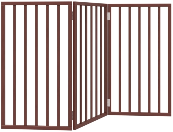 vidaXL 3-tlg. Hundetor Faltbar Braun 150 cm Pappelholz 352198