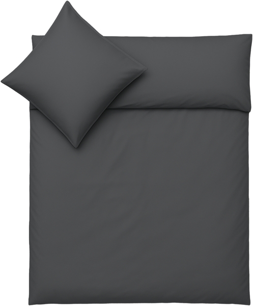 Bettwäsche 2tlg 135x200cm Microfaser mit Reißverschluss atmungsaktiv Anthrazit