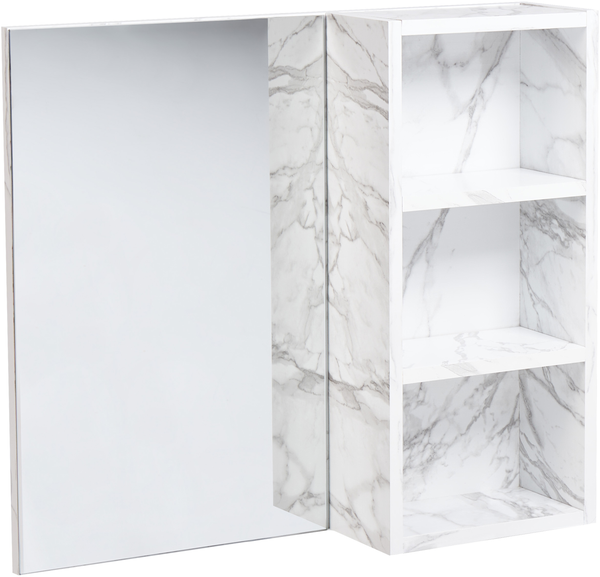Bad-Spiegelschrank JOINVILLE 60 cm 54 cm Weißer Marmor
