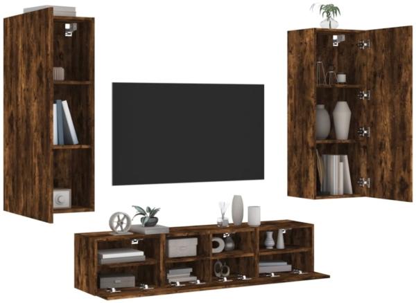 vidaXL 5-tlg. Wohnwand Räuchereiche Holzwerkstoff 3216543