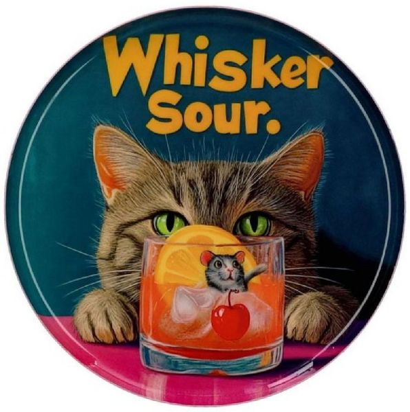 Giftcompany Tablett Deko Schale "Love Trays" Whisker Sour Katze D18cm 1215103020