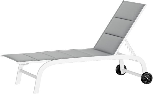 Limala Sonnenliege Lounger Stahl/Aluminium Textilene 150 kg mobil Schwarz Bild 2