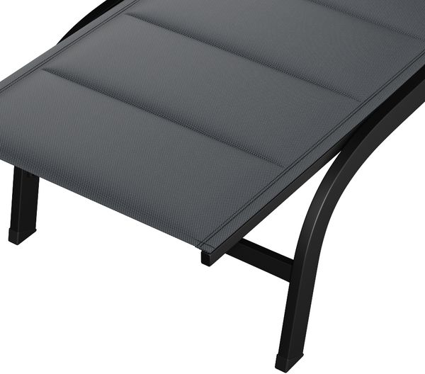 Limala Sonnenliege Lounger Stahl/Aluminium Textilene 150 kg mobil Schwarz Bild 9