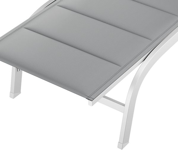 Limala Sonnenliege Lounger Stahl/Aluminium Textilene 150 kg mobil Schwarz Bild 10
