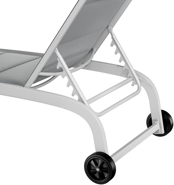 Limala Sonnenliege Lounger Stahl/Aluminium Textilene 150 kg mobil Schwarz Bild 8