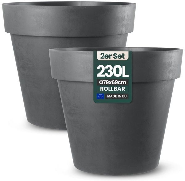Kreher Pflanzkübel Rollbarer XXL Pflanzkübel "LIKE" Ø 79 cm in verschiedenen Farben (2 St)