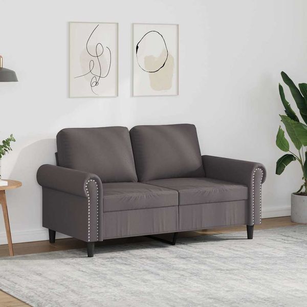 vidaXL 2-Sitzer-Sofa Grau 120 cm Kunstleder 359501