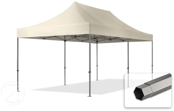 3x6 m Faltpavillon, PREMIUM Stahl 40mm, creme