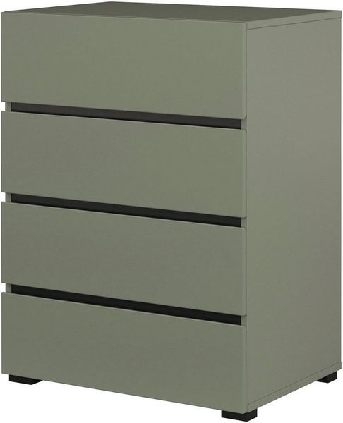 INOSIGN Kommode Cross,Breite 60 cm, moderne grifflose Sideboard,4 Schubkästen, Schubladenschrank mit viel Stauraum, Flur Highboard